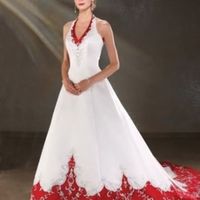 Abito da sposa bianco e rosso - 1