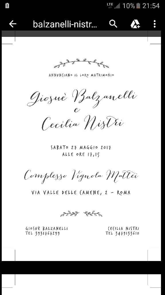 Cosa avete scritto nelle partecipazioni? - 1