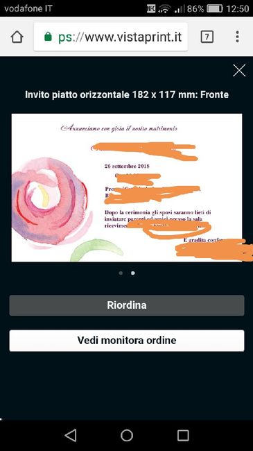 Inviti ordinati da vistaprint - 1