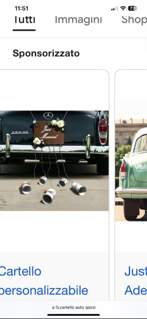 Lattine dietro l’auto nuziale , sos 1