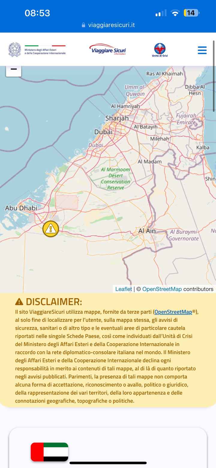 Sito della Farnesina dice questo, partire x Dubai questo Dicembre? - 1