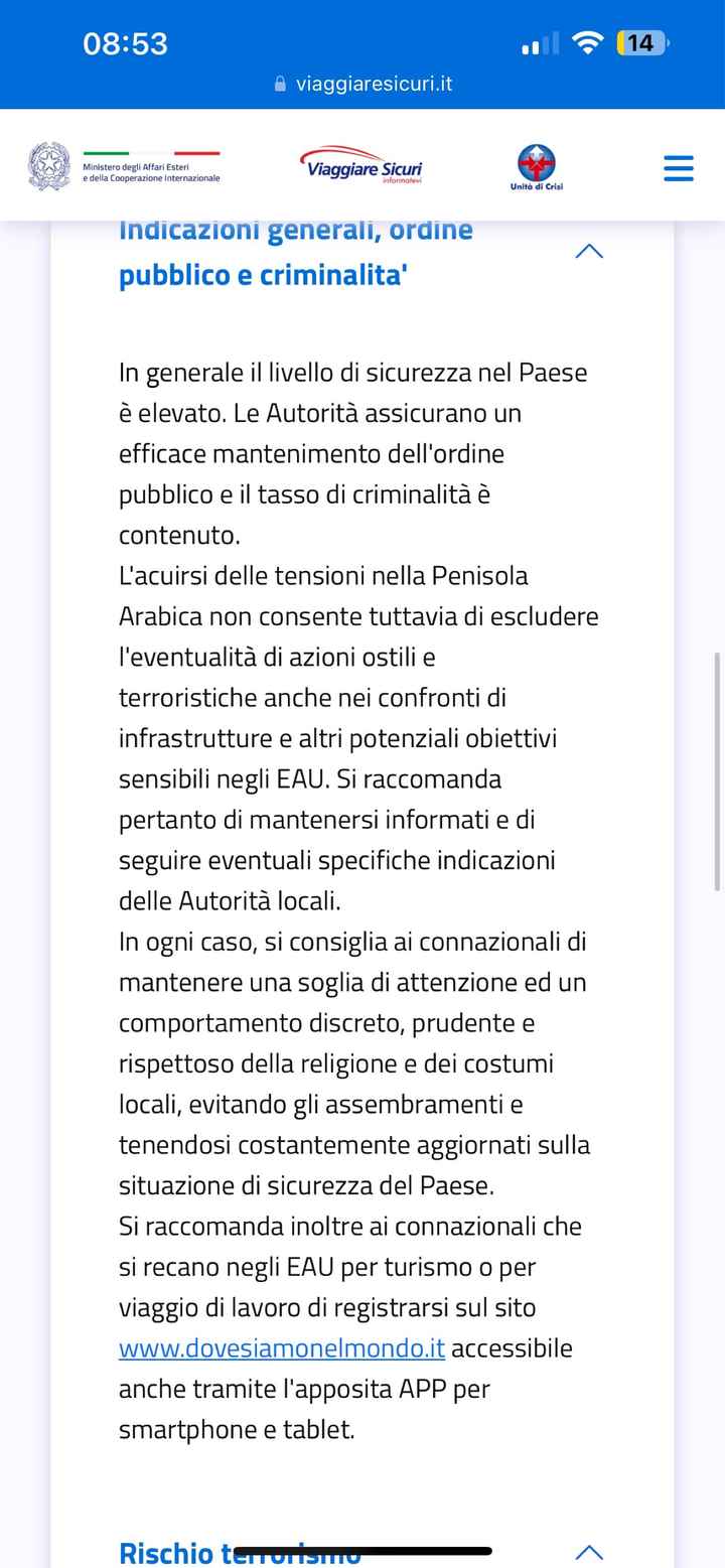Sito della Farnesina dice questo, partire x Dubai questo Dicembre? - 2