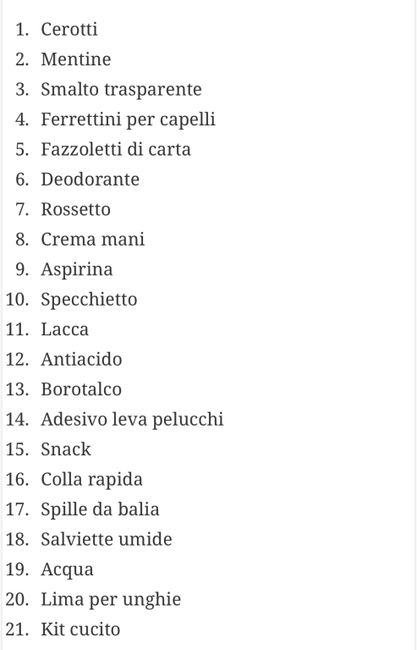 Kit di emergenza per la sposa - 1