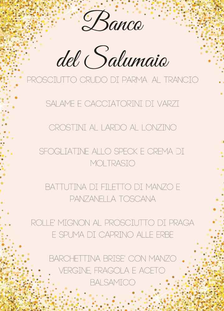 menù tavolo aperitivo # 1