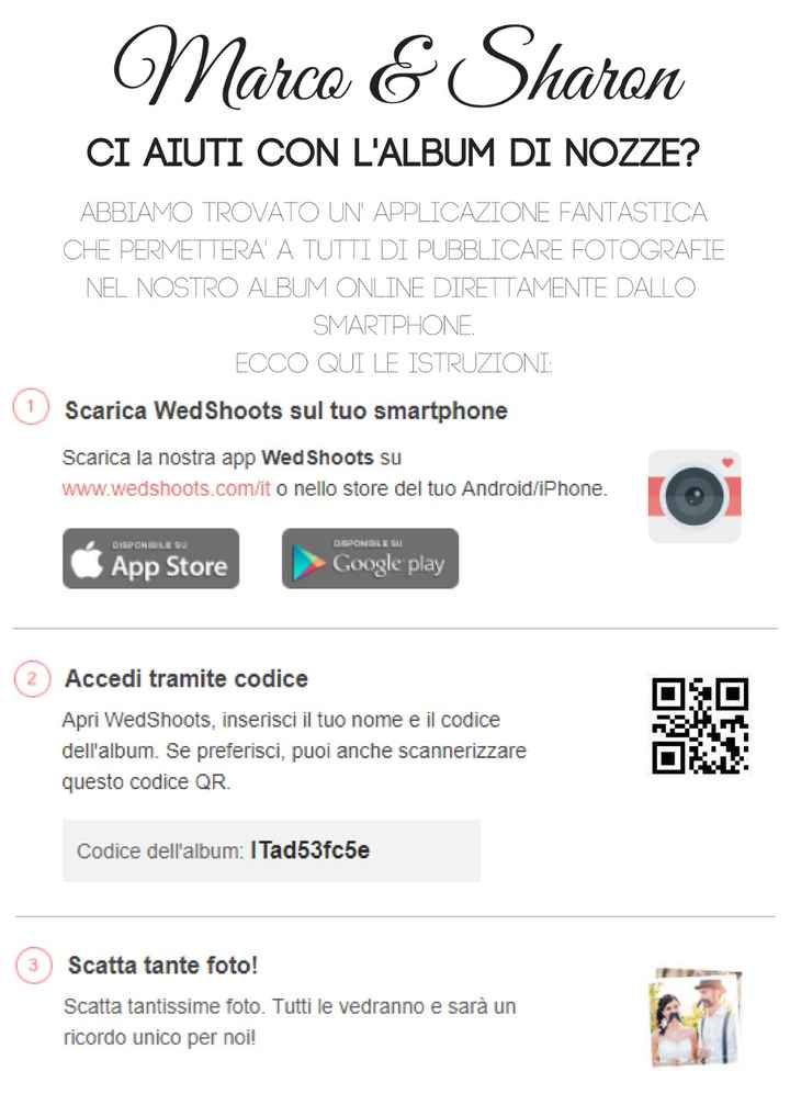 istruzioni per wedshoot