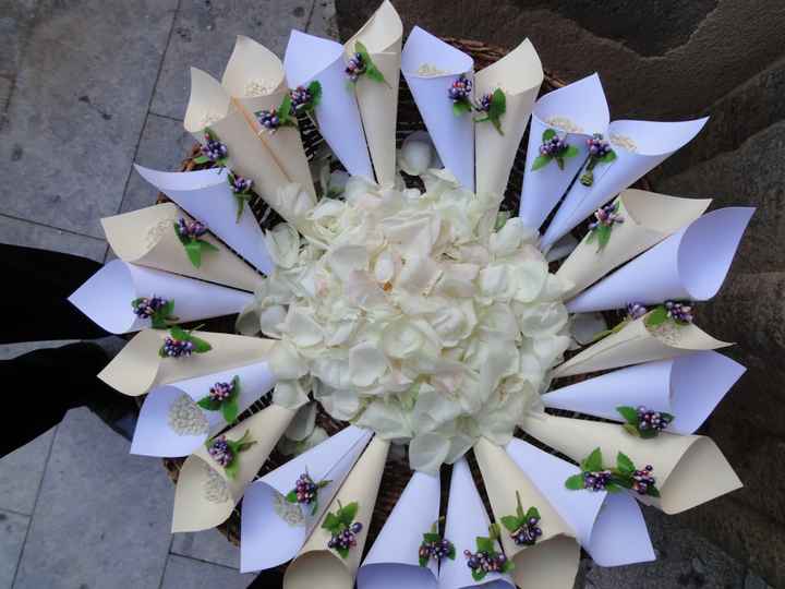 Coni portariso e petali