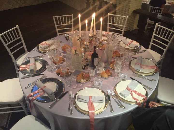 splendida mise en place grigio perla e rosa