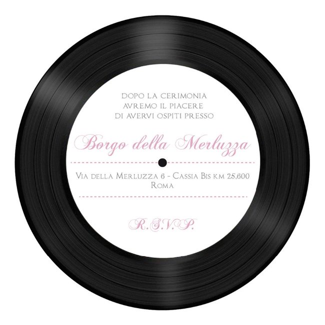 retro partecipazione a forma di Vinile