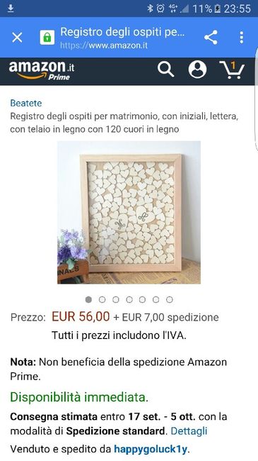Guest book con cuoricini di legno - 1