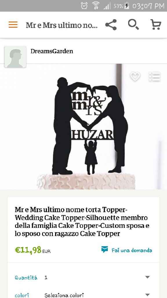 Cake topper sposi con figlia - 3