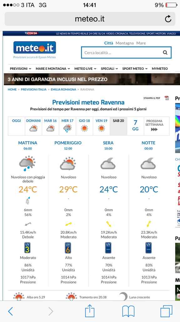 Meteo 20 giugno 2015 - 1