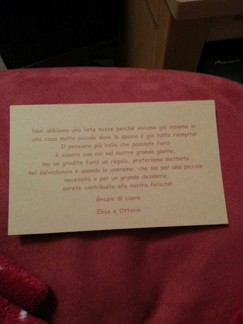 Niente lista nozze e quindi ?! - 1