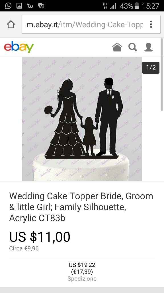 Cake topper sposi con figlia - 1