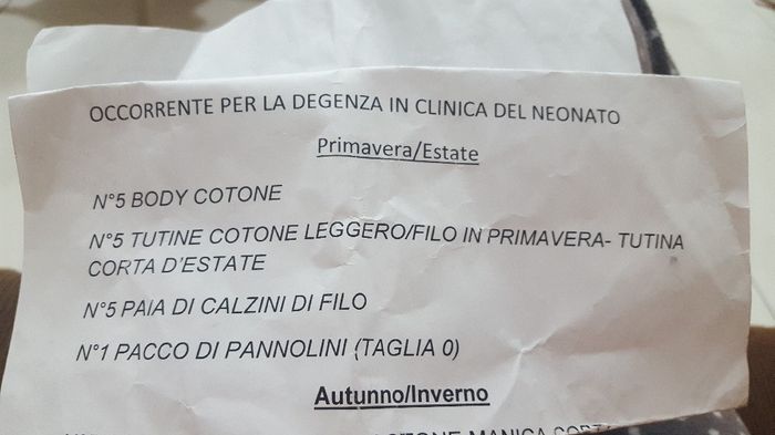 Misura tutina nascita 1