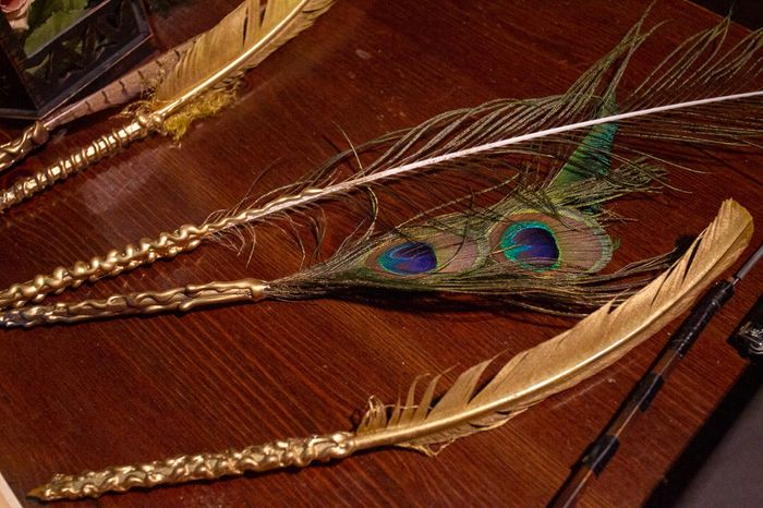 Piume per scrivere ai tavoli.