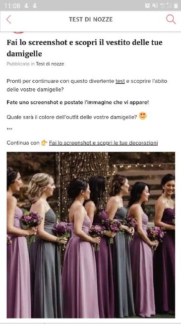 Fai lo screenshot e scopri il vestito delle tue damigelle - 1