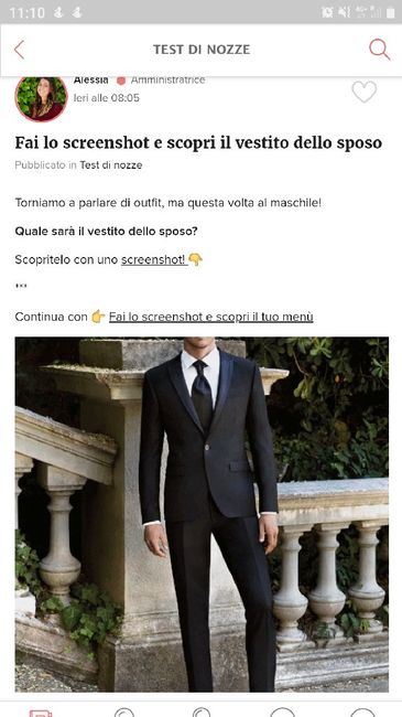 Fai lo screenshot e scopri il vestito dello sposo 7