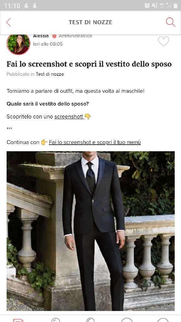 Fai lo screenshot e scopri il vestito dello sposo - 1