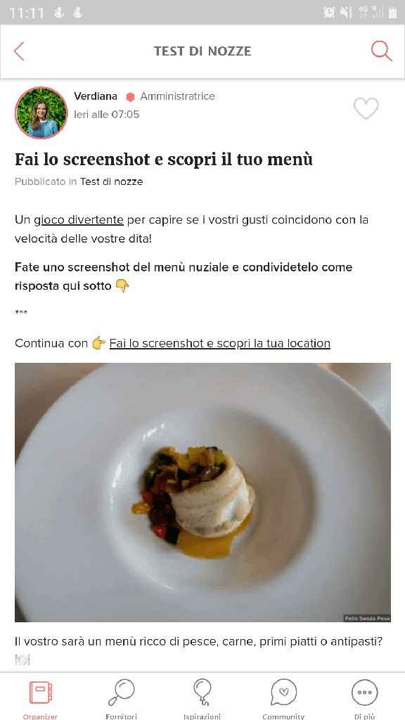 Fai lo screenshot e scopri il tuo menù - 1