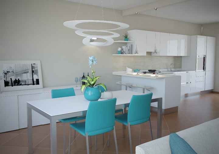 bianco, tiffany e tortora chiaro