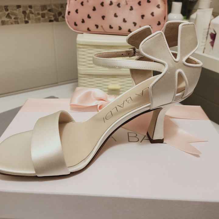 Scarpe sposa bianco seta - 1