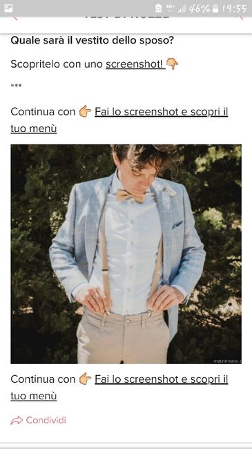 Fai lo screenshot e scopri il vestito dello sposo 4