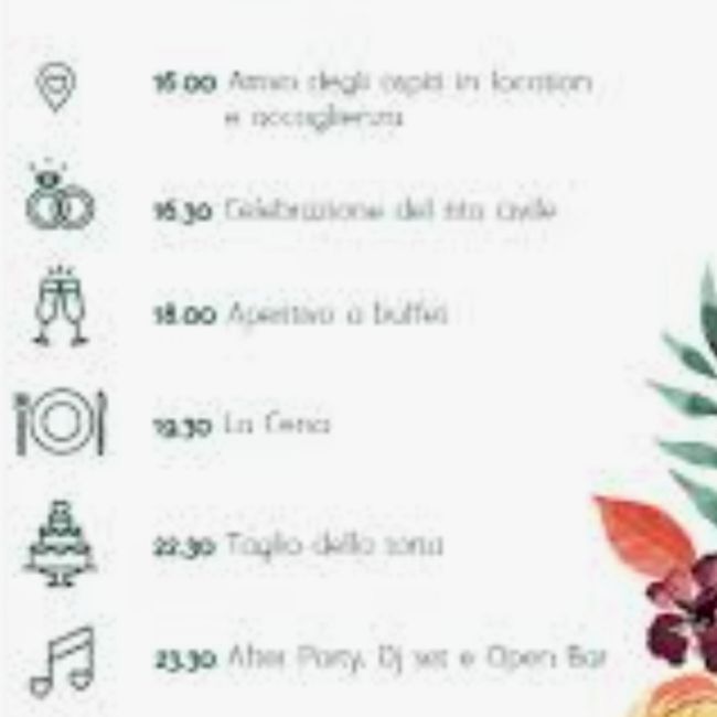 Programma della giornata e wedding bag 3