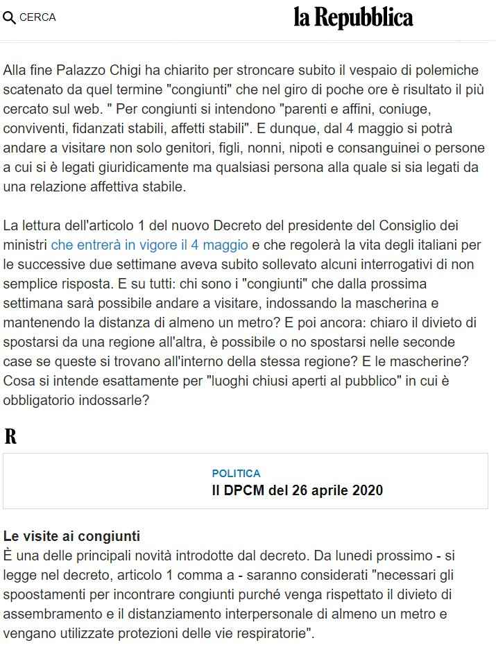 Coronavirus, Palazzo Chigi chiarisce: "congiunti sono anche fidanzati e affini" - 1