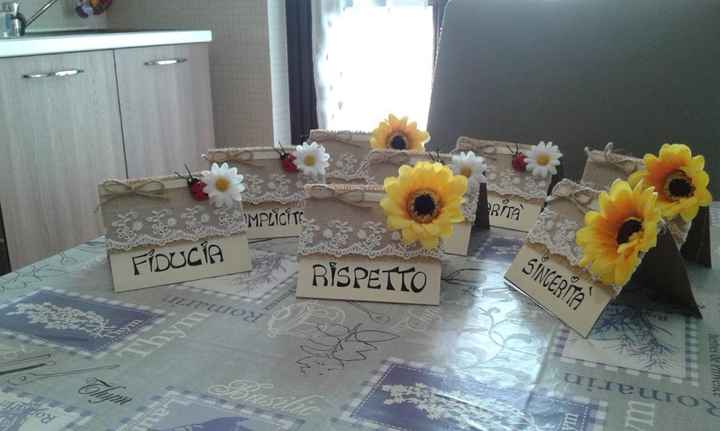 segnatavoli girasole e margherite