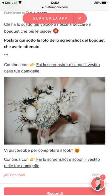 Fai lo screenshot e scopri il tuo bouquet - 1