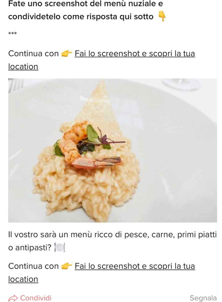 Fai lo screenshot e scopri il tuo menù - 1