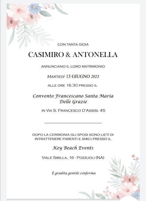 Partecipazioni per il mio matrimonio 1
