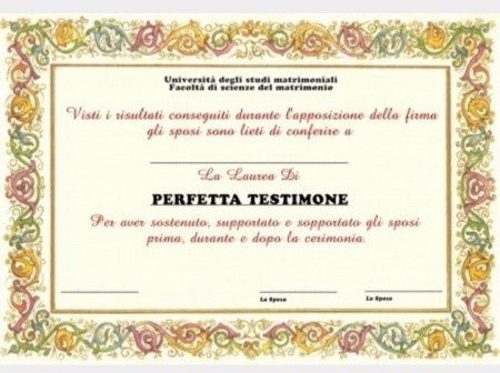 Diploma perfetta testimone