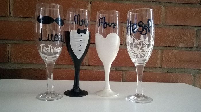 calice spumante sposi e testimoni