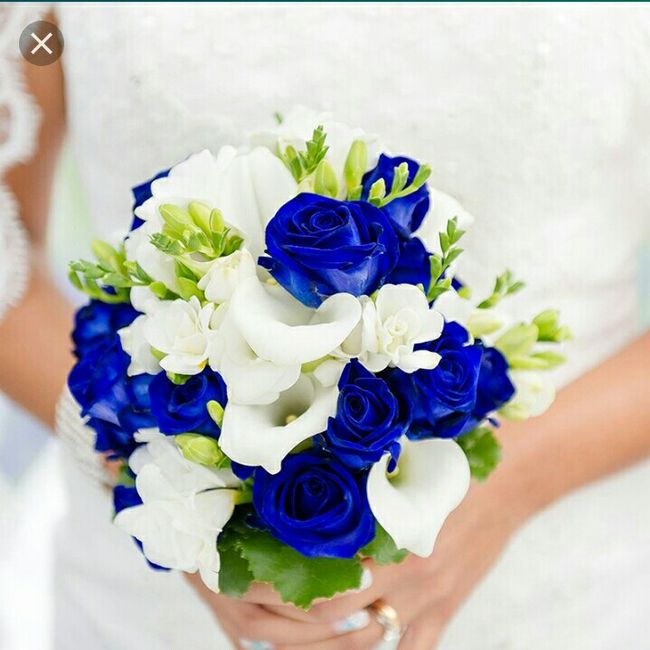 Bouquet bianco e blu 7