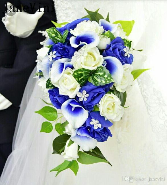 Bouquet bianco e blu 8