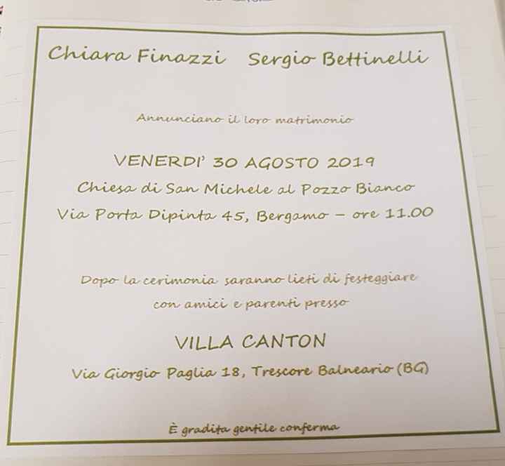 Biglietto interno di invito