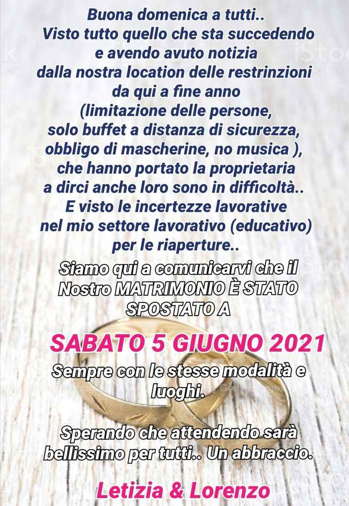 Matrimonio rimandato 😥😥 - 1