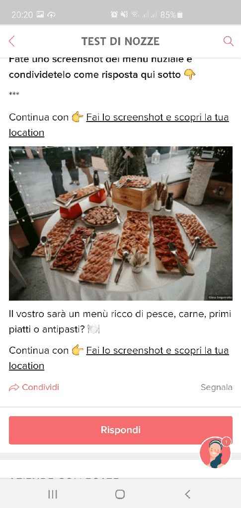 Fai lo screenshot e scopri il tuo menù - 1