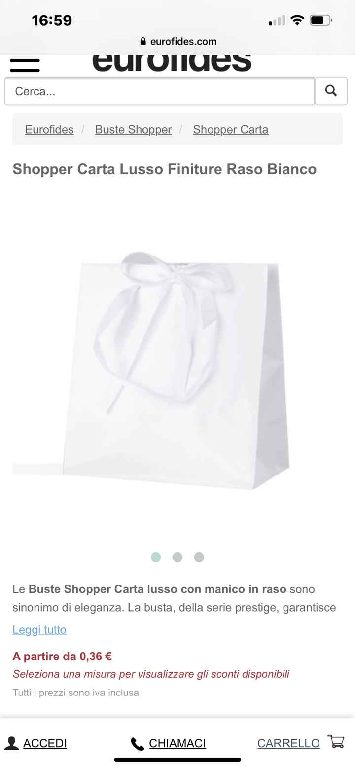 Wedding bag e gadget per gli invitati - 1