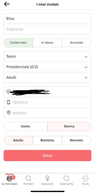 Wedding site: personalizzazione e errori 2