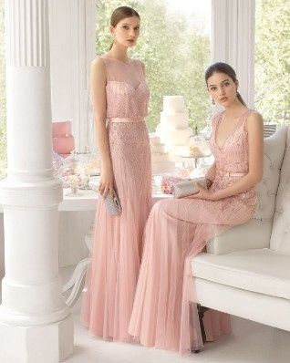 2 Abiti damigelle rosa antico o toni pastello