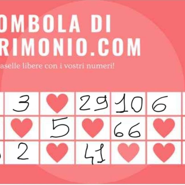 Gioca con i tuoi numeri alla Tombola di Matrimonio.com - 1