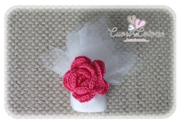 Segnaposto confetto e rosa uncinetto - 1