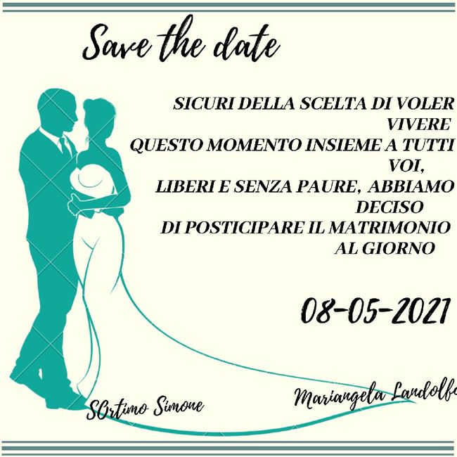 Cosa scrivere nel "save the new data" per rinvio matrimonio? 3