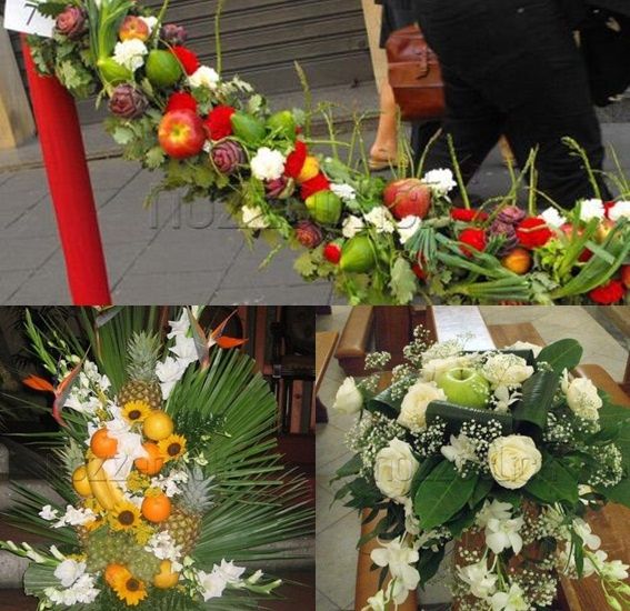 Allestimenti floreali con frutta e verdura - 15