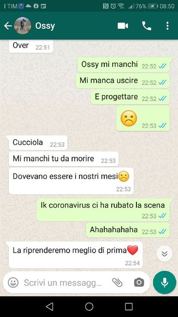 Condividi lo screenshot dell'ultimo messaggio che vi siete inviati 1