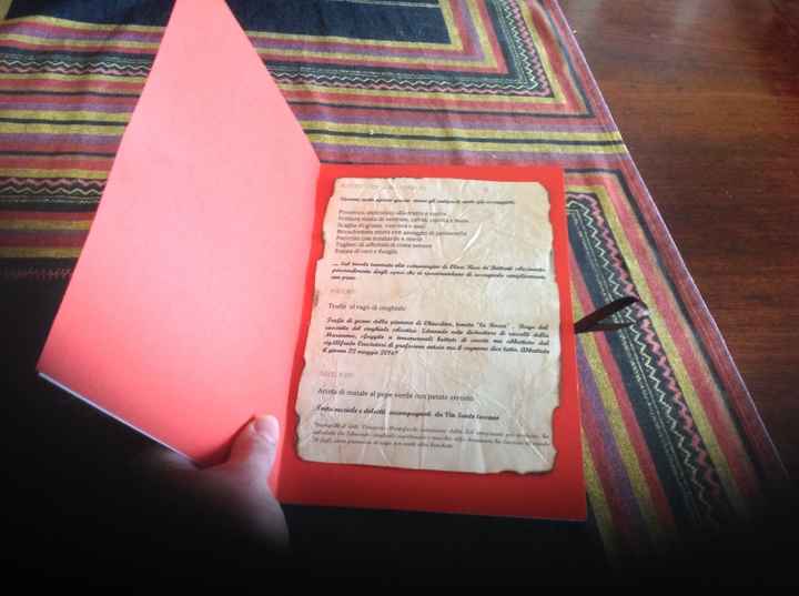 A) Menu sulla carta invecchiata 