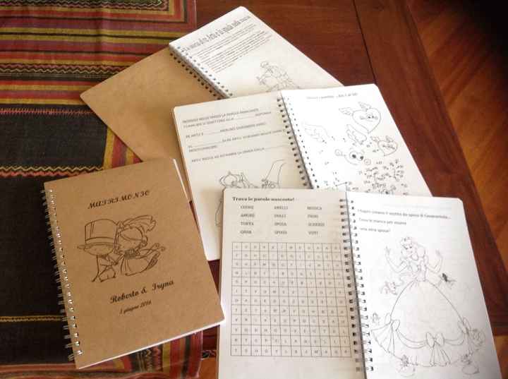 Libretti per bambini con quaderno preso in IKEA con la stampa sopra