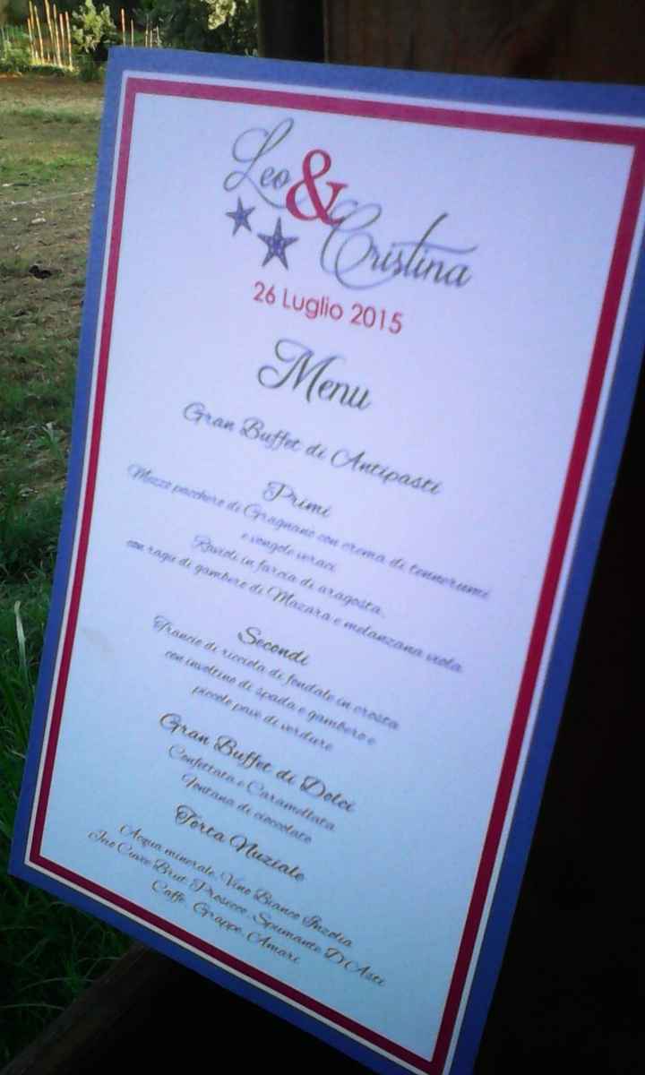 bozza menu stampato